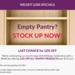 LAST CHANCE FOR 12% OFF